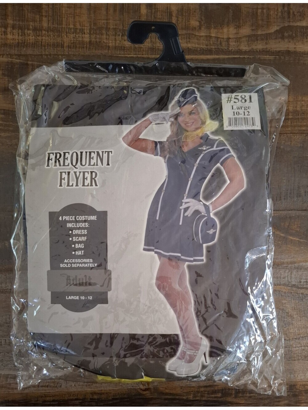 Women's Frequent Flyer Flight Attendant Adult Halloween Costume Size Large 10-12